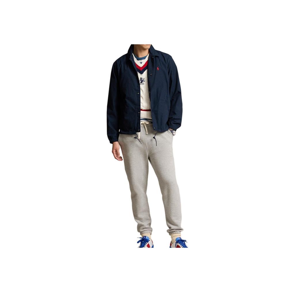 Giacca da Uomo Polo Ralph Lauren Monopetto a Coste Colore Unito Manica Lunga Giubbotti Blu Navy MNPOOTW16020835-410
