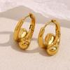 MamacitaSlay Unique Stainless Steel Cross Hoop Earrings Women's Charm Waterproof Jewelry 18K Gold Plated Statement Earrings Gift