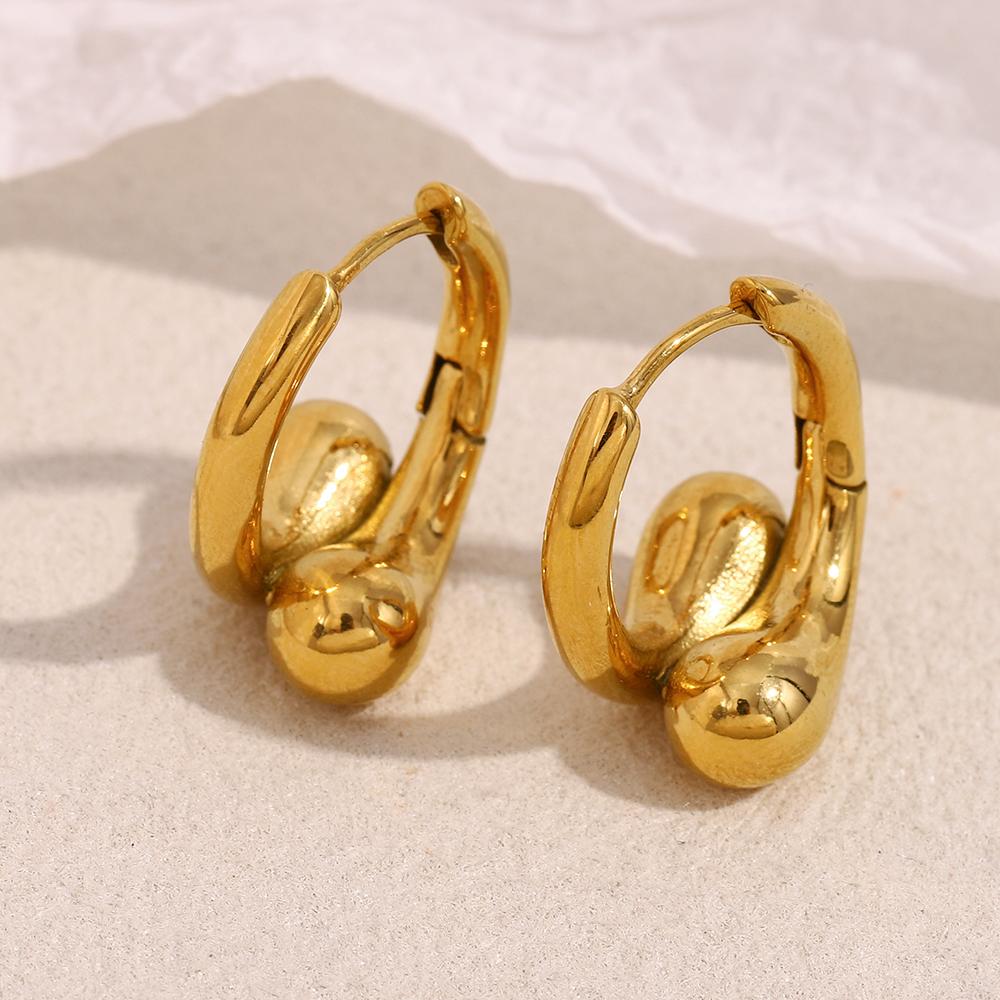 MamacitaSlay Unique Stainless Steel Cross Hoop Earrings Women's Charm Waterproof Jewelry 18K Gold Plated Statement Earrings Gift
