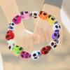 Colorful Skull Bracelet Punk Girl Elastic Bracelet Women's Skull Linked Bracelet