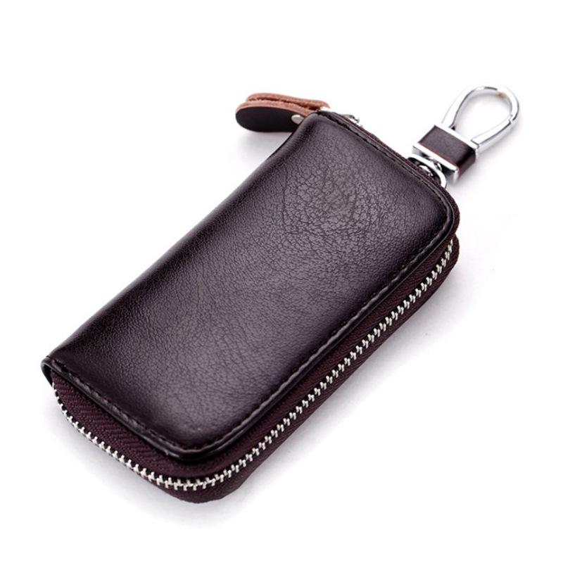 Trendy Unisex Genuine Leather Large Capacity Car Key Case