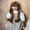 60cm Reborn Baby Doll Cloth Body Silicone Toy For Girl Lifelike Vinyl Long Hair Princess Bebe Birthday Gift Dress Up Art Boneca