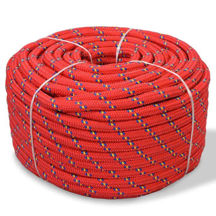 VidaXL Boat Rope Polypropylene 12 Mm 250 M Red Rigging Lifting Rope 143819