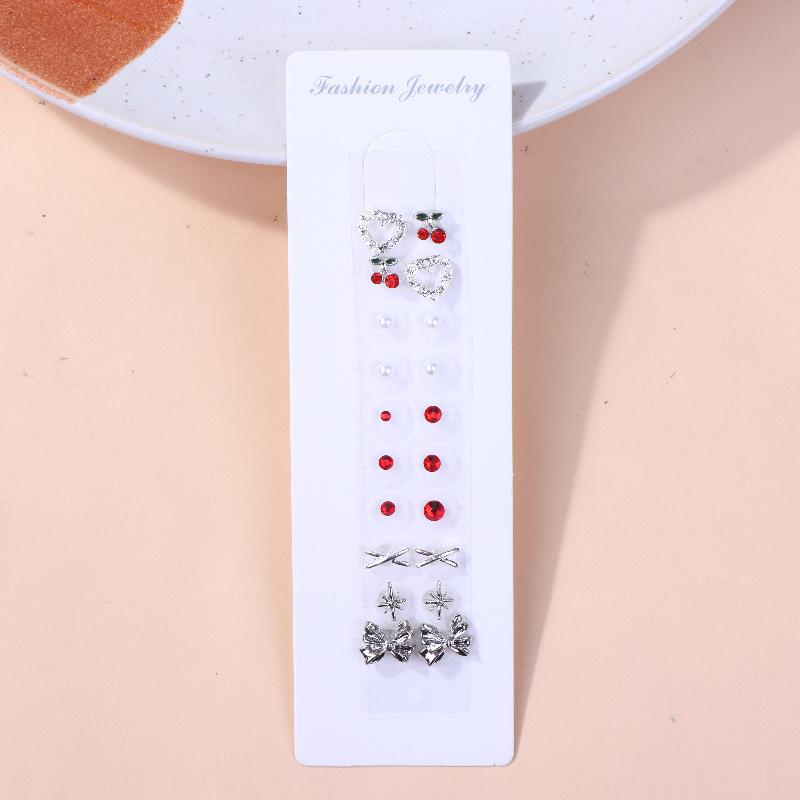 20Pcs/Sheet  Heart Cherry Bow  Ear Point Stickers Ear Pressure Stick Acupuncture Auricular Ear Stickers Massage