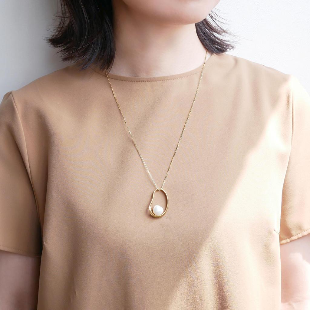 Kuma SV925 Silver TEEHAUS Pearl Necklace KM8 002555PF [Vendome Aoyama] [Official] [Kengo + MA,YU] [Kengo Kuma]