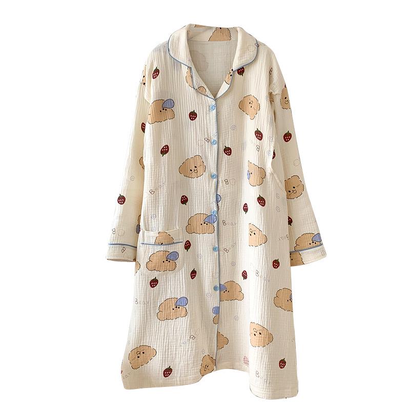 Frühling-Herbst Baumwolle Schwangerschaft Still Nachthemd Kleid für Schwangere Frauen
