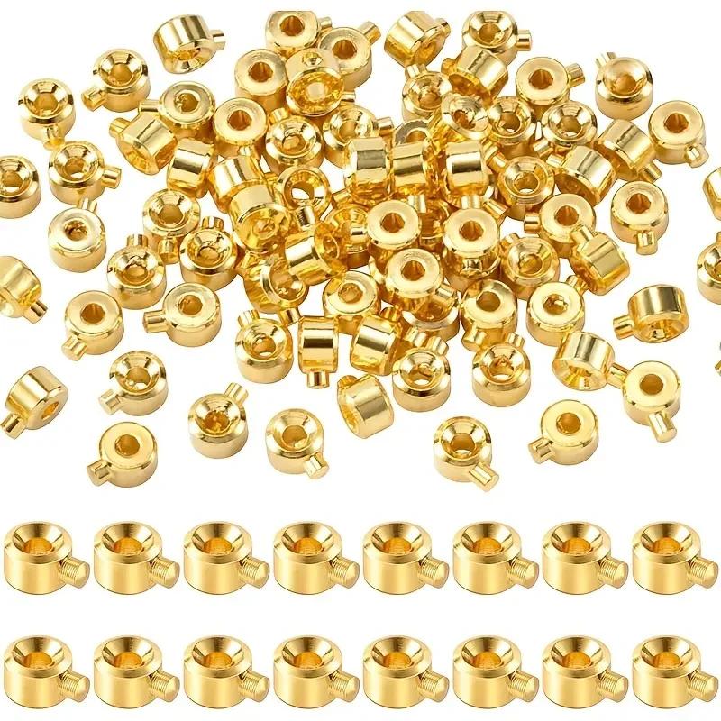 100Pcs Stop Positioning Beads Handmade DIY Bracelet Necklace Closing Clip Wire Rope Fishing Line Positioning Buckle Accessories 10pcs золотистый