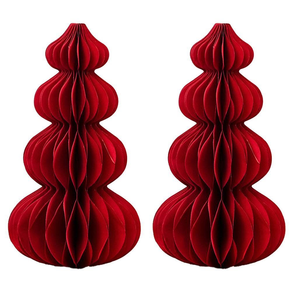 Lebhafte Faltbaumdekorationen in klassischer roter Farbe für Feiern