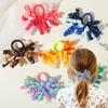 Elastic Ribbon Hair Rings Curly Hair Bow Ponytail Holder Decorative Hair Accessories Party Season