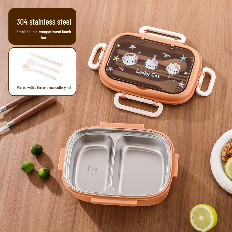 304 Stainless Steel Insulated Microwaveable Bento Lunch Box for Kids with Dividers