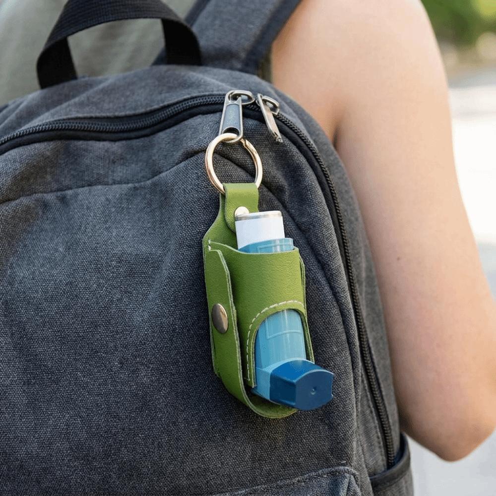 PU Spray Bottle Storage Bag Lightweight Inhaler Key Chain Inhaler Storage Sleeve for Travel