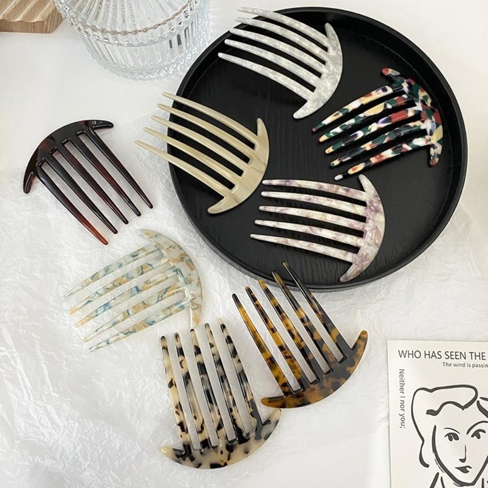 5 Teeth Acetate Hair Comb Anti-Static Styling Hair Brush Wide Teeth Hair Comb Hairdressing