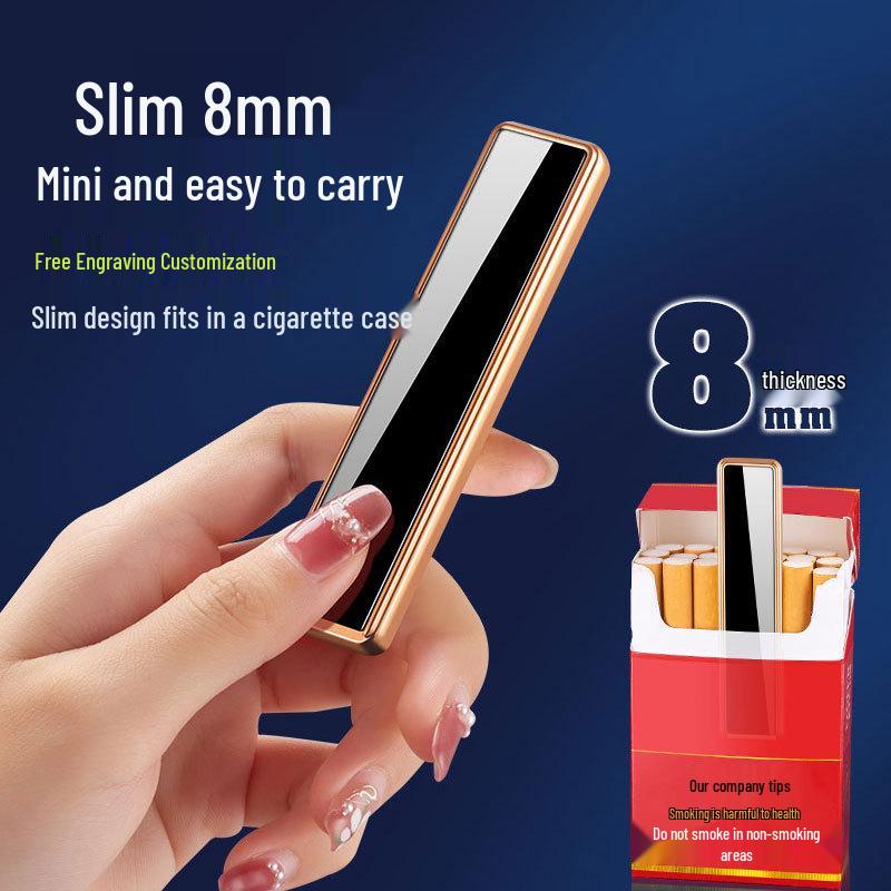 Rechargeable Ultra-Thin USB Lighter: Stylish, Silent, Mini, Portable, Men's Choice