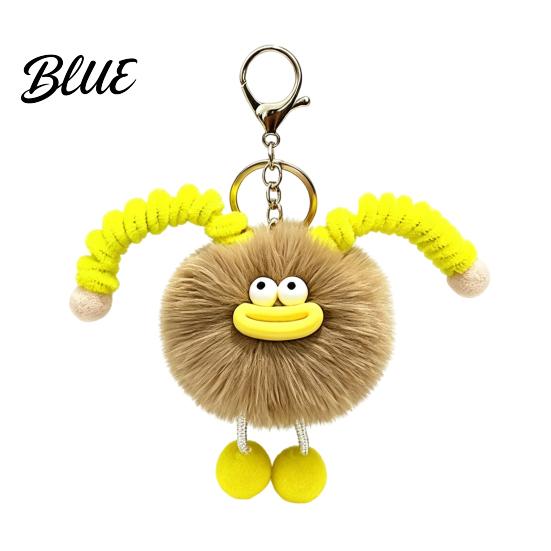 Fluffy Bag Pendants Sausage Mouth Creature Plush Keychain Cartoon Fuzzy Ball Keyring Pendant Women Key Rings Decorative Keychain for Handbags Purses