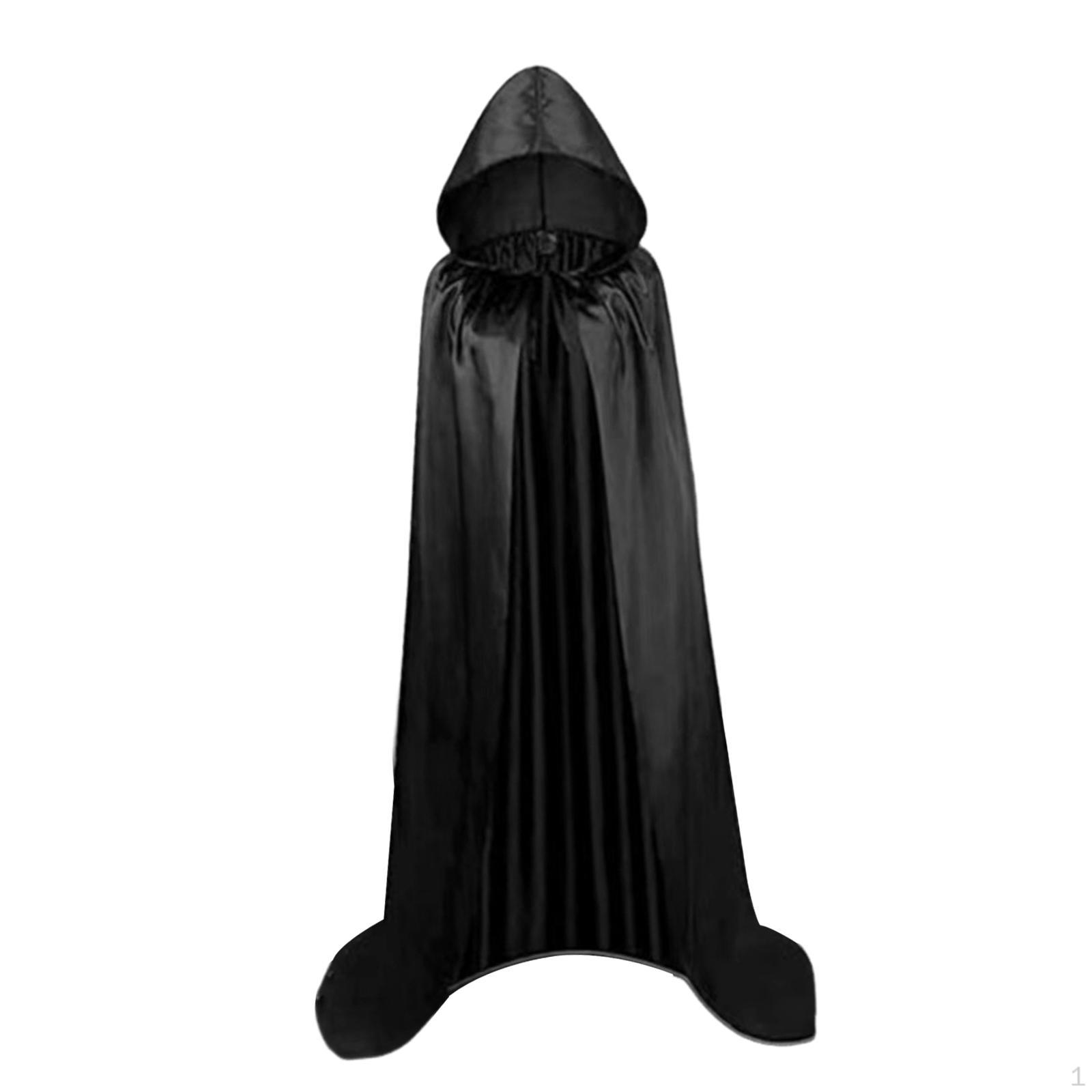 

Halloween Cape Cosplay Cloak Devil Costume Party Tunic Hooded with Hood for 140cm чорний