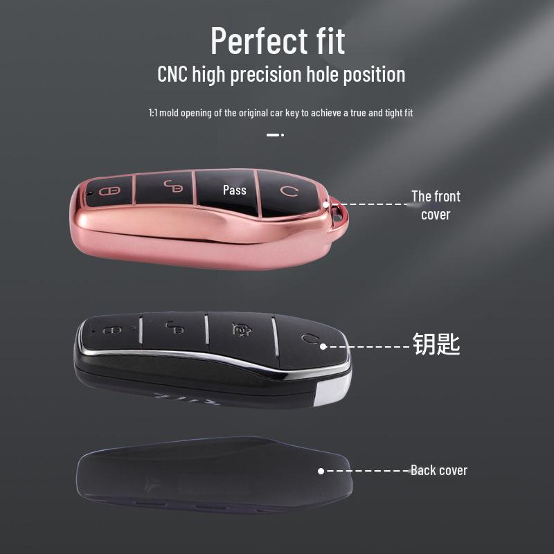 BYD Key Case for 22 Qin Plus DMi, EV/e2/d1, Dolphin, e3, Yuan Pro - Full Coverage Shell