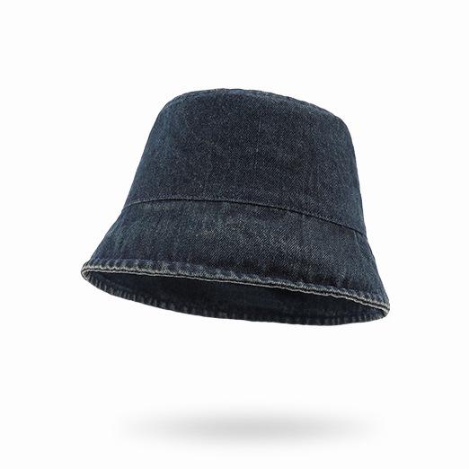 New denim bucket hat women's fashion plain bucket hat spring and autumn face small hat niche versatile basin hat