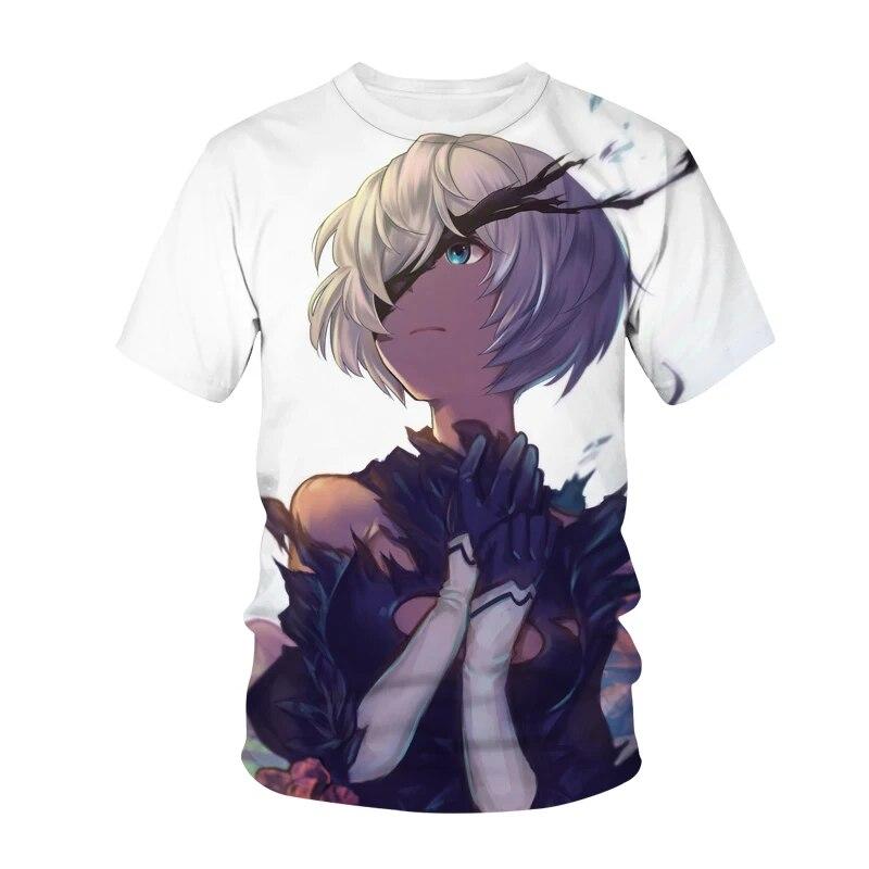 Nier Automata 3D T-shirt stampata Anime Gioco Sexy Ragazza carina 2B Streetwear Uomo Donna Moda Harajuku Magliette Top