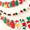DIY Handmade Pull Flag Banner with LED Light String Merry Christmas Holiday Ornaments Home Room Background Christmas Decoration