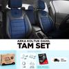 Custom Woven Fabric Car Seat Cover Blue Black