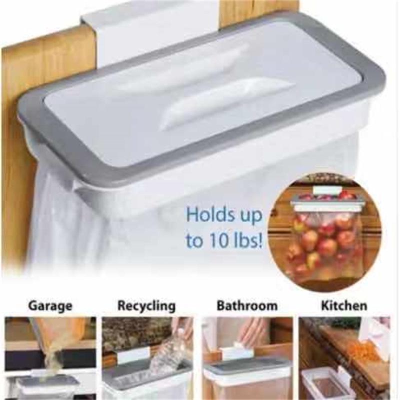 Attach-A-Trash: Cabinet Door Hanging Kitchen Garbage Rack