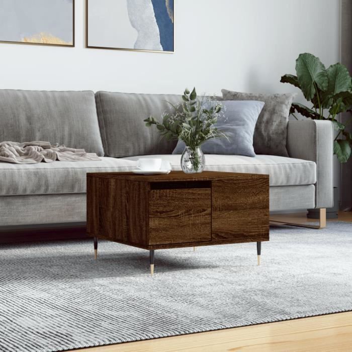 VidaXL Table basse chêne marron 55x55x36,5 cm bois d'ingénierie 830755