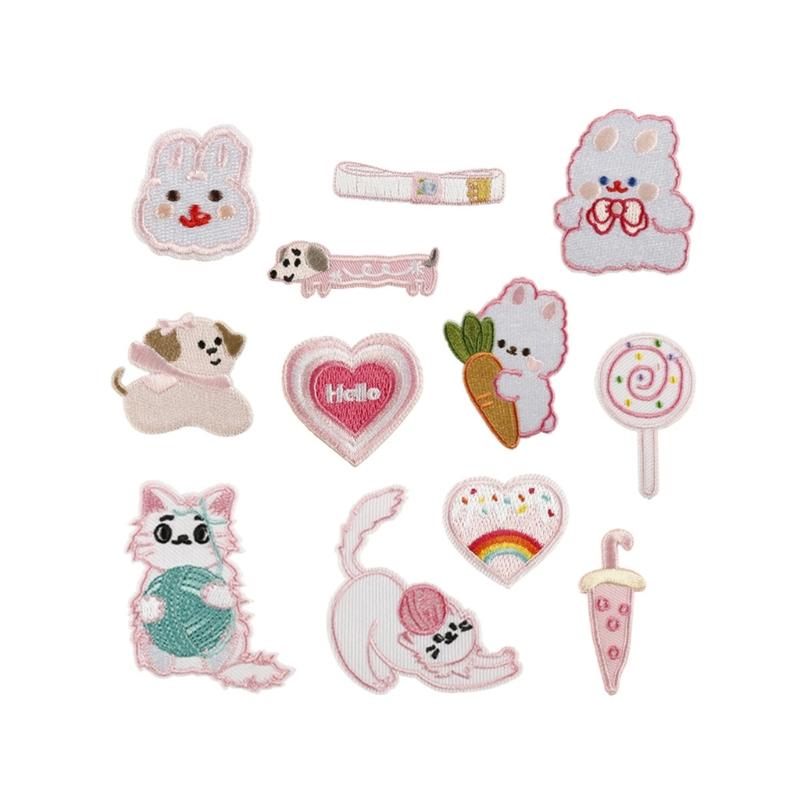 

12Pcs Cartoon Animal Iron On Patches For Kids Clothing Jackets Coat Hat Bag Embroidery Applique Sewing Embellishments 1
