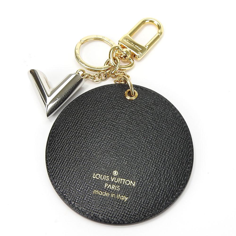 Used LOUIS VUITTON Key ring Portocle Night Light MP1842 Monogram reverse/leather Brown black Studs