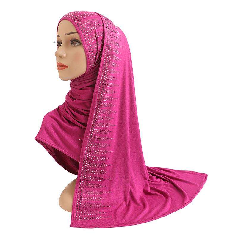 1PC bandă șal culoare solidă femei musulmane moda modal bumbac eșarfă pălărie lungă fierbinte