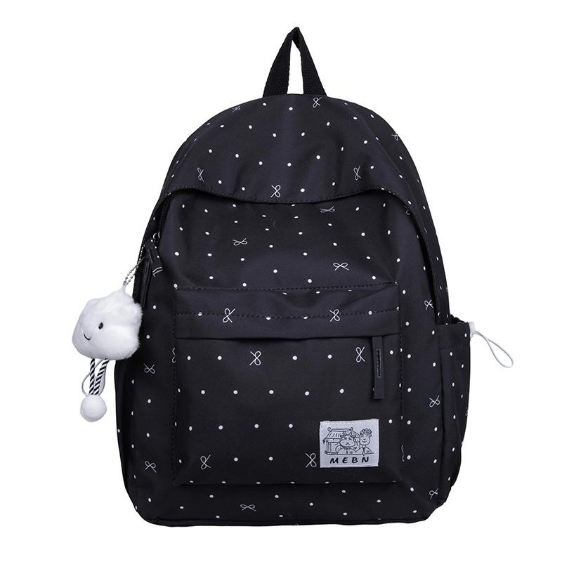 Schoolbag Japanese ins new high-value polka dot backpack junior high school students lightweight schoolbag large capacity small fresh backpack