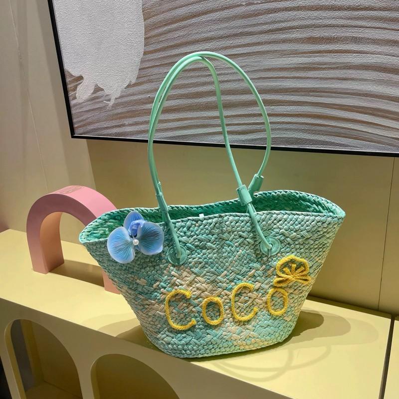 

Hand-woven Large Capacity Straw Woven Bag Single-shoulder Handbag Beach Vacation Commuter Travel Rattan Collection and purchase, free drawstring inner bag