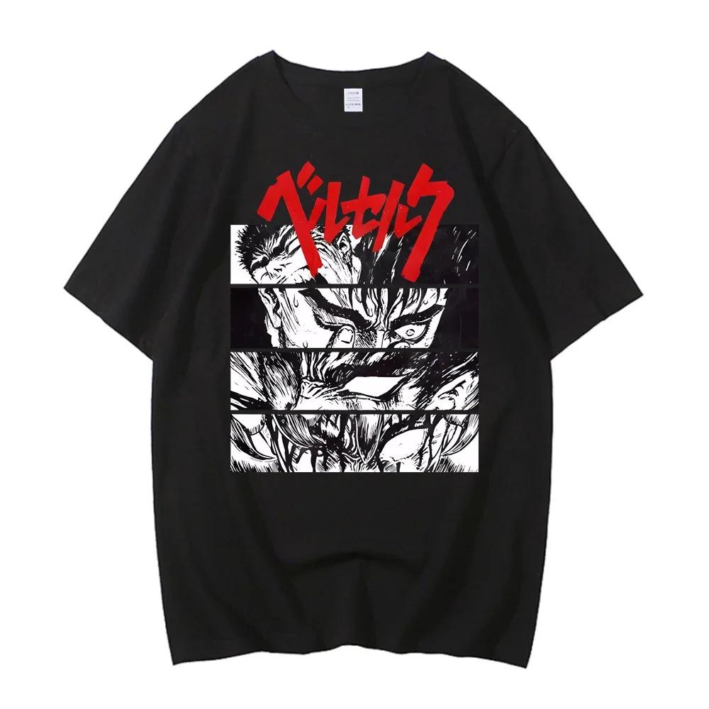 Berserk T-shirt Strip Guts Berserker Armour Horror Anime Cotton High Quality Short Sleeve T Shirt Men Women