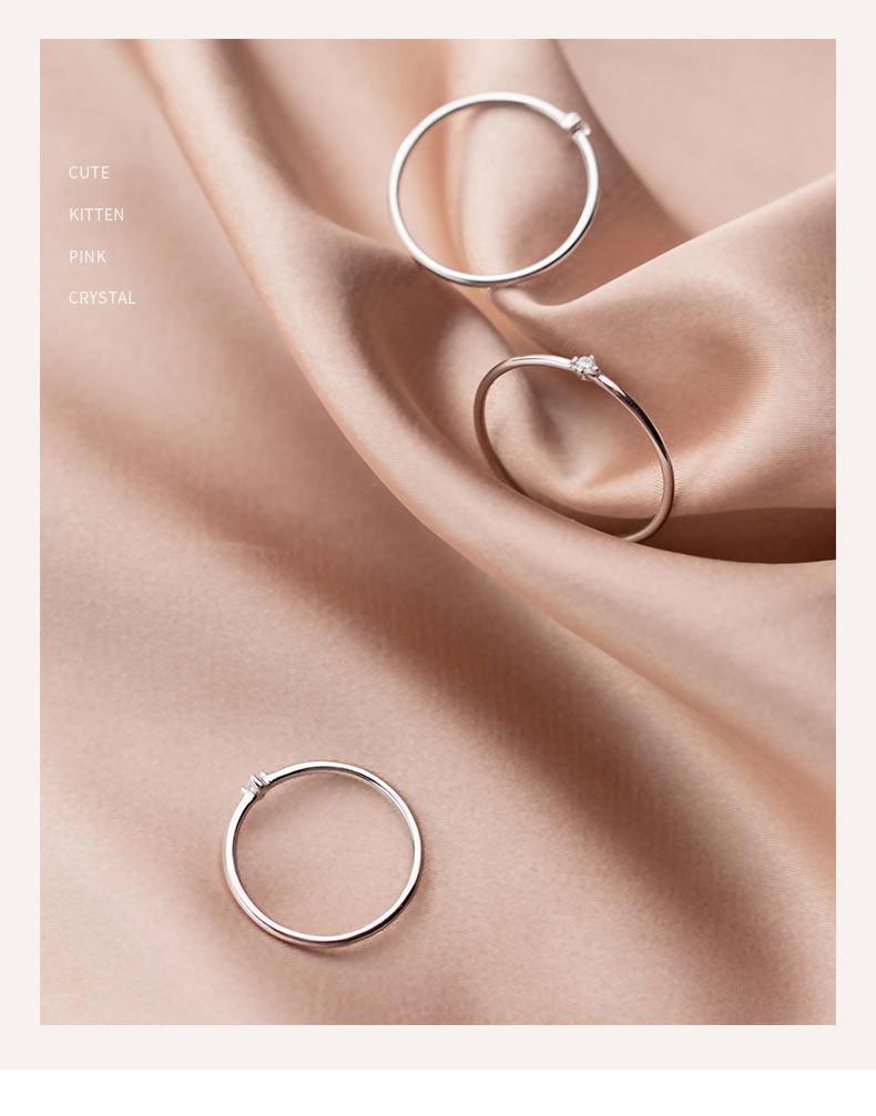 Modian Hot Classic Radiant Zircon Stackable Slim Ring for Women Fashion Authentic 925 Sterling Silver Simple Ring Fine Jewelry