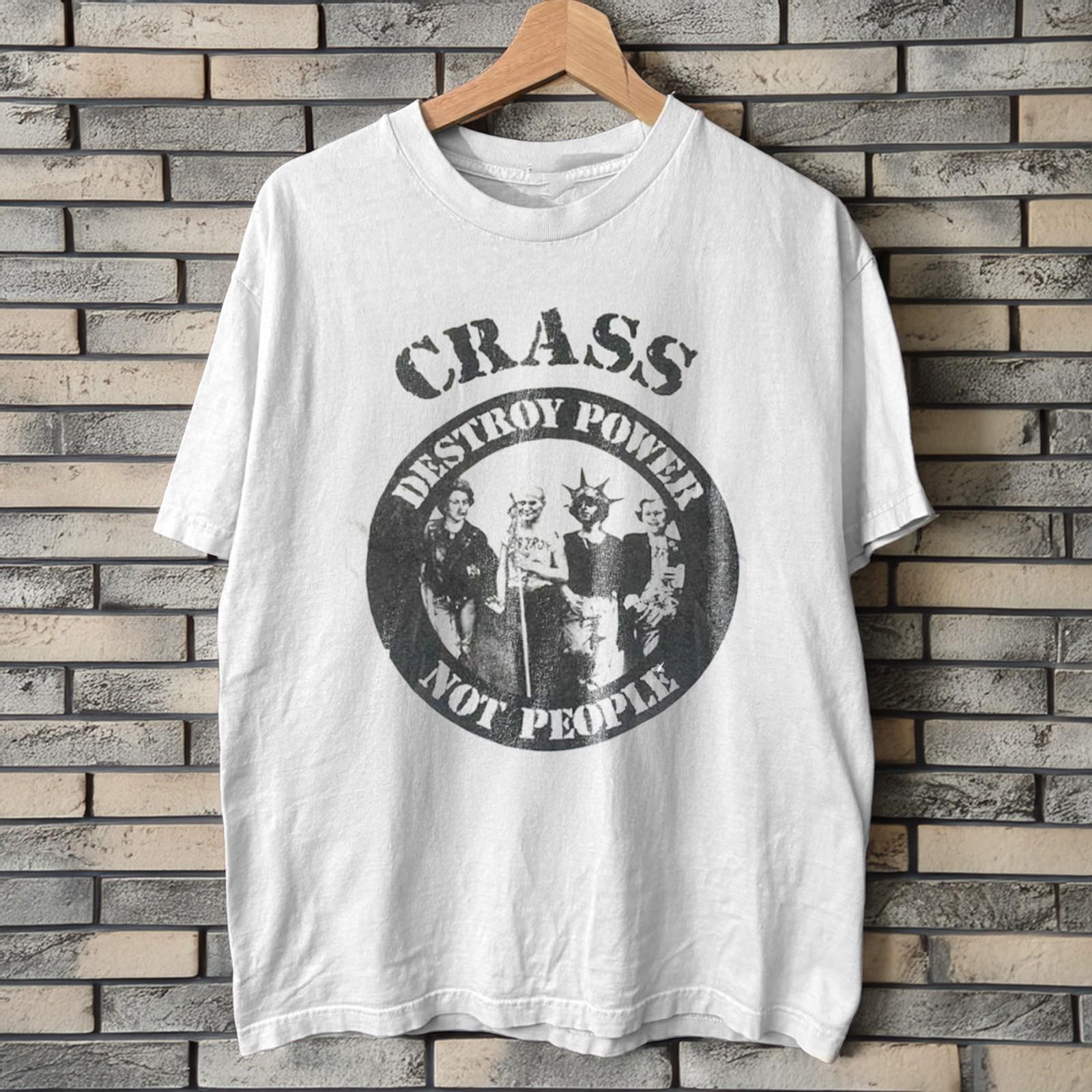 HOT! Crass Band White Cotton Heavy Cotton T-Shirt XL
