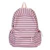 Striped Print Student Schoolbag Women's Large Capacity Commuter Backpack