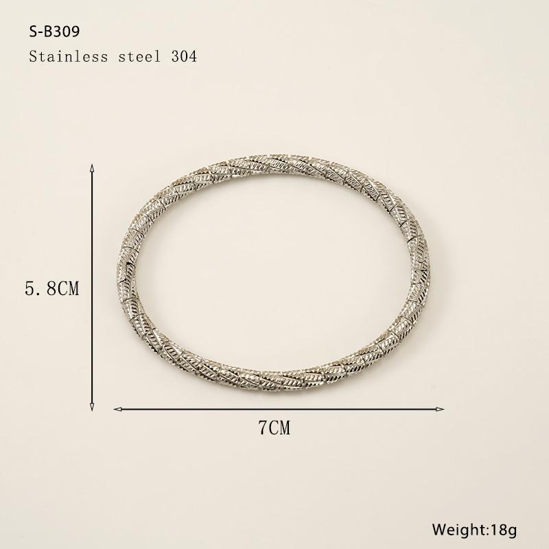 

Titanium Steel Gold Steel Color Hollow Bracelet, Simple Personality Titanium Steel Open Bracelet