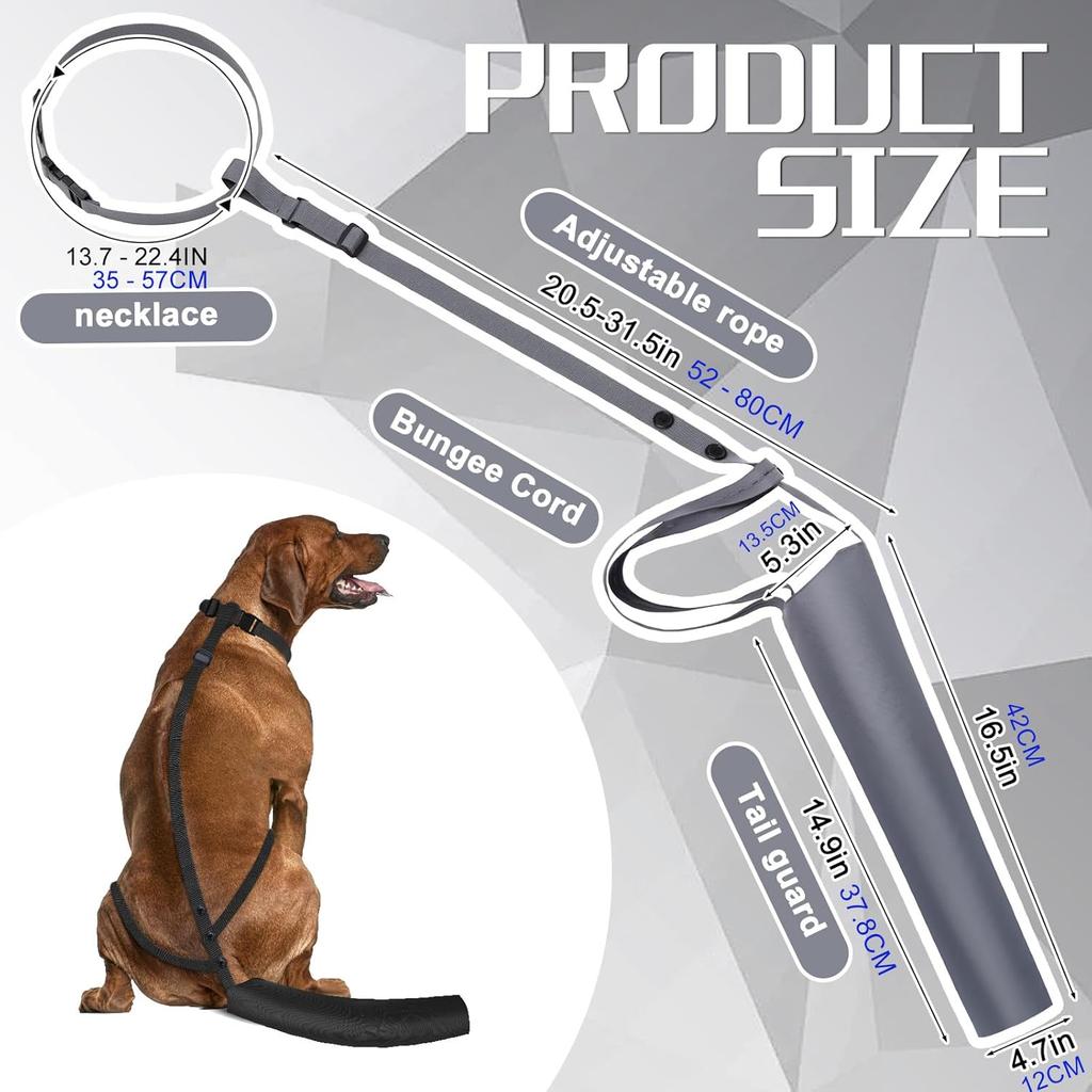 2 Pieces Dog Tail Protector Cover for Wounds, Dogs Tails Heal Sleeve, Dog Wound Care for Medium and Large Dogs To Assist In Recovery from Injury,