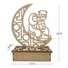Wooden Eid Decoration Night Light Ramadan Desktop Ornament DIY LED Lamp Crafts Islamic Muslim Home Party Decoration Gifts