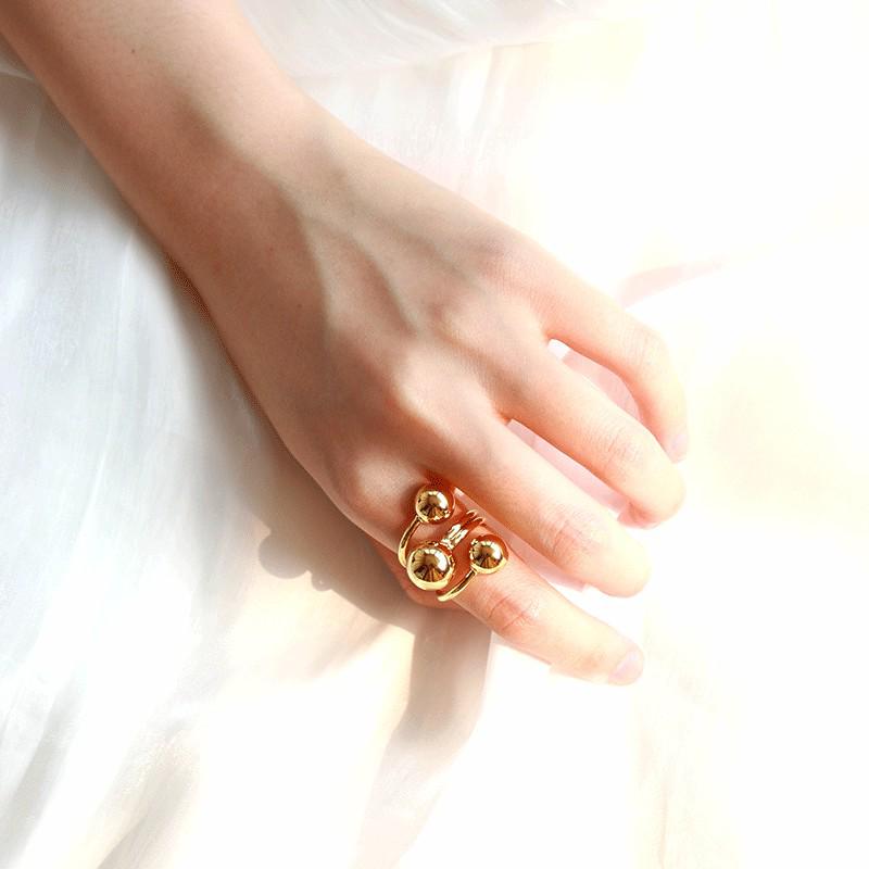 "Trendy Gold Interstellar Orbit Adjustable Ring"