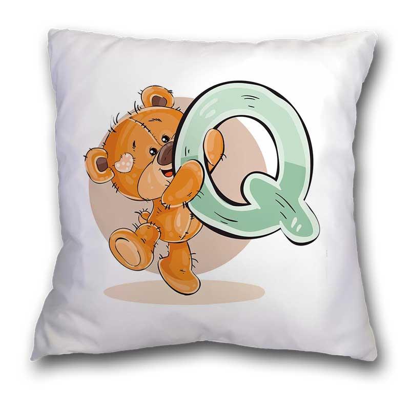 Polyester/Linen Lovely Bear Alphabet Print Cushions Case Cartoon Bears Letters Decor Pillows Case Sofa Livingroom Throw Pillows