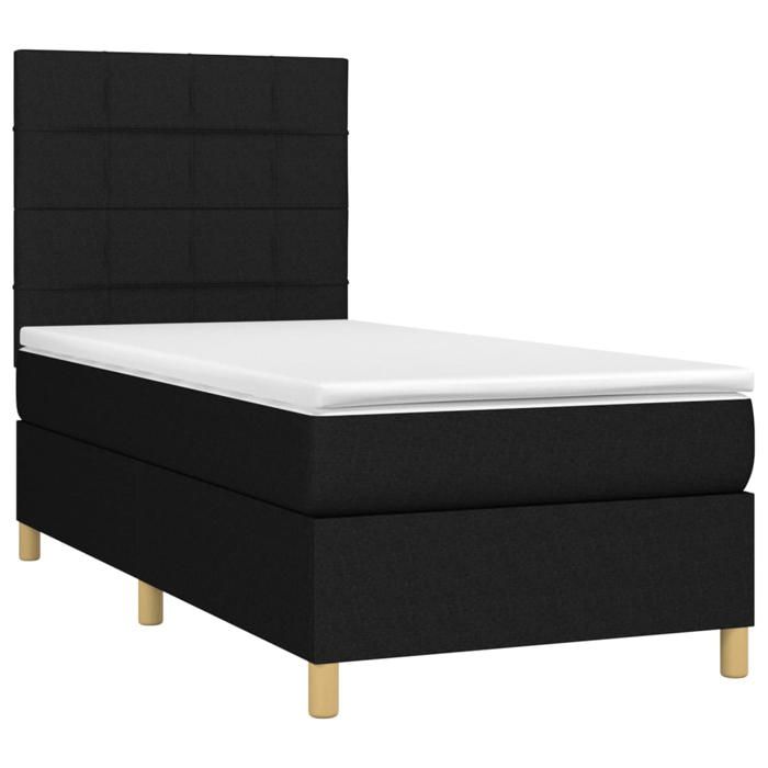 VidaXL Sommier à Lattes de Lit avec Matelas et LED, Lit Rembourré, Lit Simple, Lit Adulte de Chambre à Coucher Intérieur, 3135415