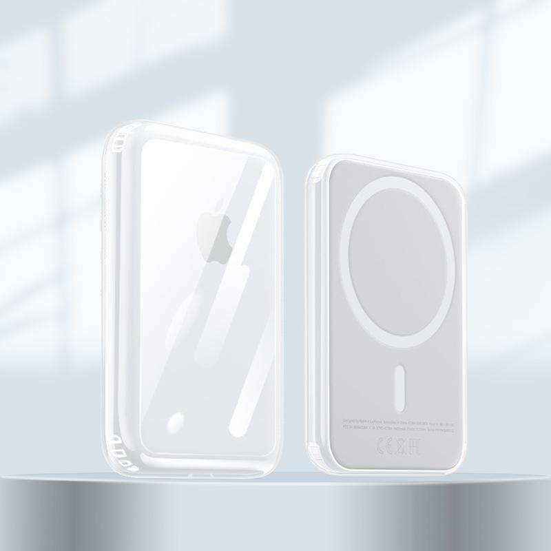 Applicable To Apple MagSafe External Battery Case, Wireless Magnetic Battery, Silicone Case, All-inclusive Transparent Soft Case