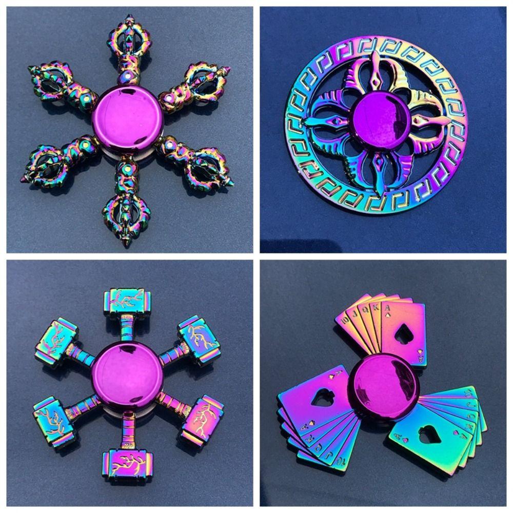 Low Noise Metal Rainbow Finger Spinner Zinc Zinc Alloy Fingertip Gyro Hand Spinner Kids Gifts
