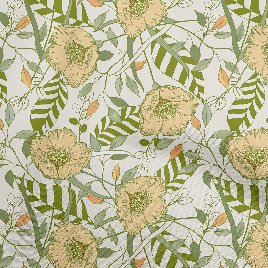 oneOone Bomull Flex Mørk Fersken Stoff Tropisk Blomstermønster Håndverksprosjekter Dekorasjonsstoff Trykt per Yard 40 Tommer