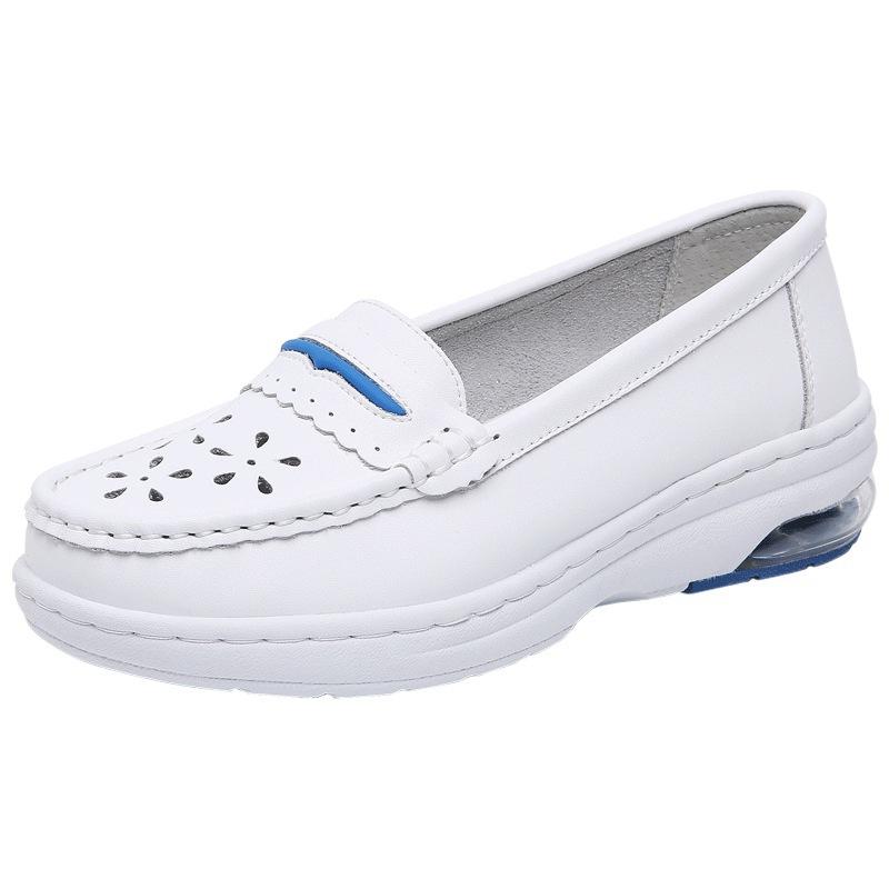 Cowhide Air Cushion Nurse Shoes Women's Hospital Work White Shoes Are Not Tired, Comfortable Feet, Soft Sole, Comfortable and Breathable