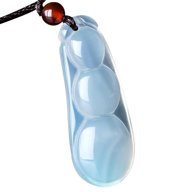 Minimalist White Chalcedony Guanyin Pendant Necklace for Men and Women