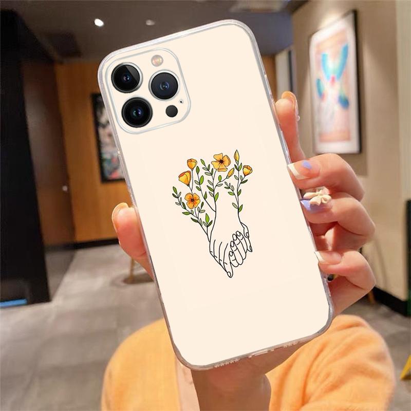 

Phone Case For iphone 17 Pro Max Air 16 15 14 13 Pro Max 15 16 Pro 15Plus Art Aesthetic Flower Word Quotes iphone 15
