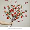 Artificial Flower Arrangement for Home Decor - Persimmon and Pomegranate Branches for Living Room, Dining Table, or Entrance Hall Display