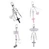 Cross Bowknot Angel Wing Charm Pendant Hanging Decoration for Keys Bag Purse