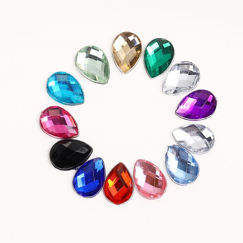 Eco-friendly Teardrop Rhinestones with Silver Backing